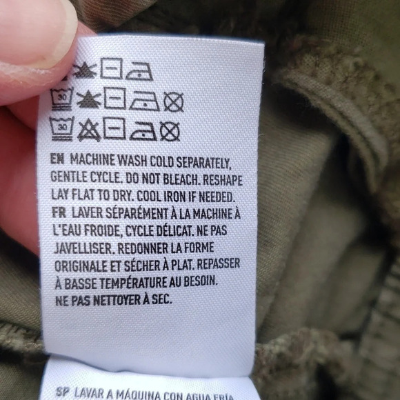 American Eagle Outfitters 100% Cotton Jacket Small Army Green Distressed Pockets - Picture 10 of 11